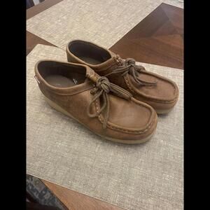 Clarks Shoes 7 Brown Originals Wallabee Crepe Sole Lace Up
